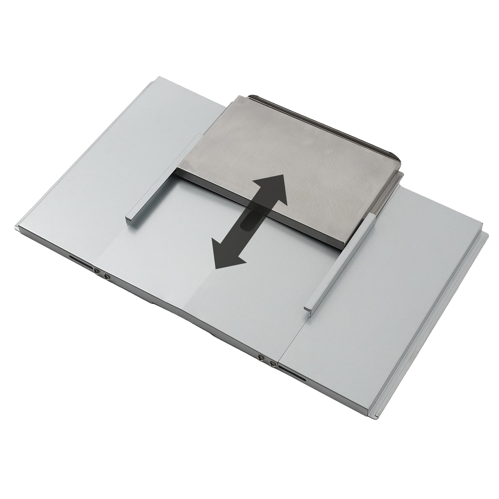 TAINO Universal Fettwanne für Gasgrills - Ansicht von unten Darstellung der Auszieh-Funktion der Fettauffangschale