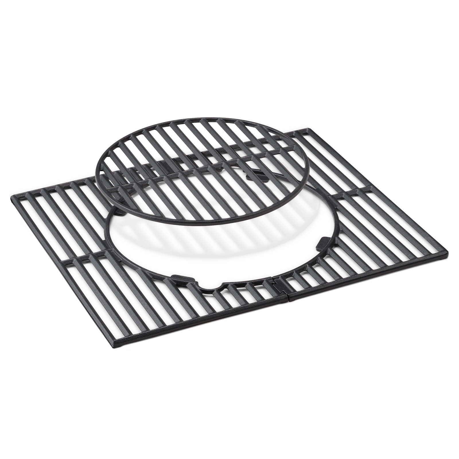 FLEX Grillrost 3-tlg. Gusseisen Rost mit herausnehmbaren Rundelement