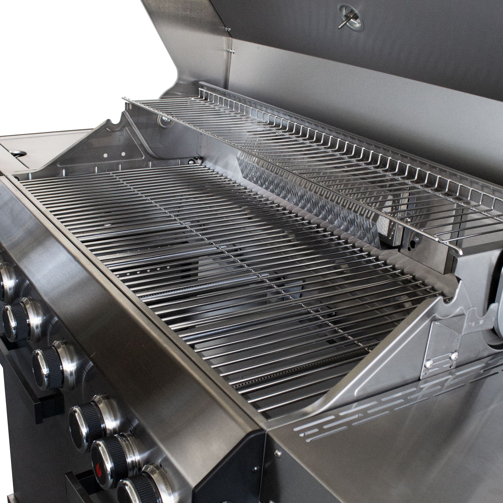 Der Edelstahlrost ist in den TAINO PLATINUM 6+2 Gasgrill eingelegt