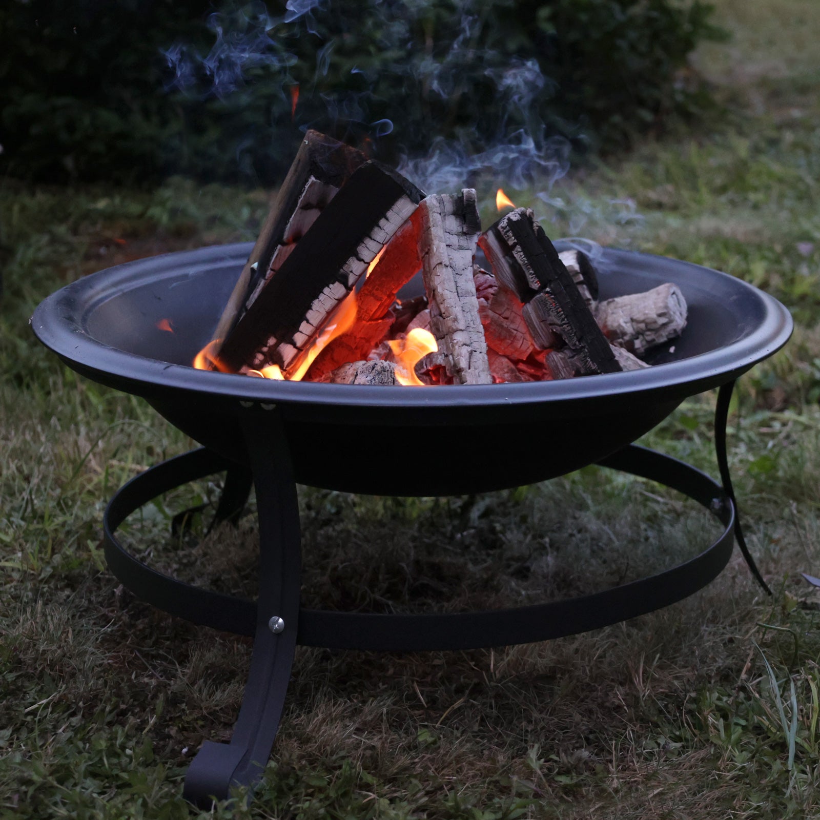 TAINO Feuerschale Grill 2 in 1 mit Funkenschutz - Ambiente Garten Lagerfeuer