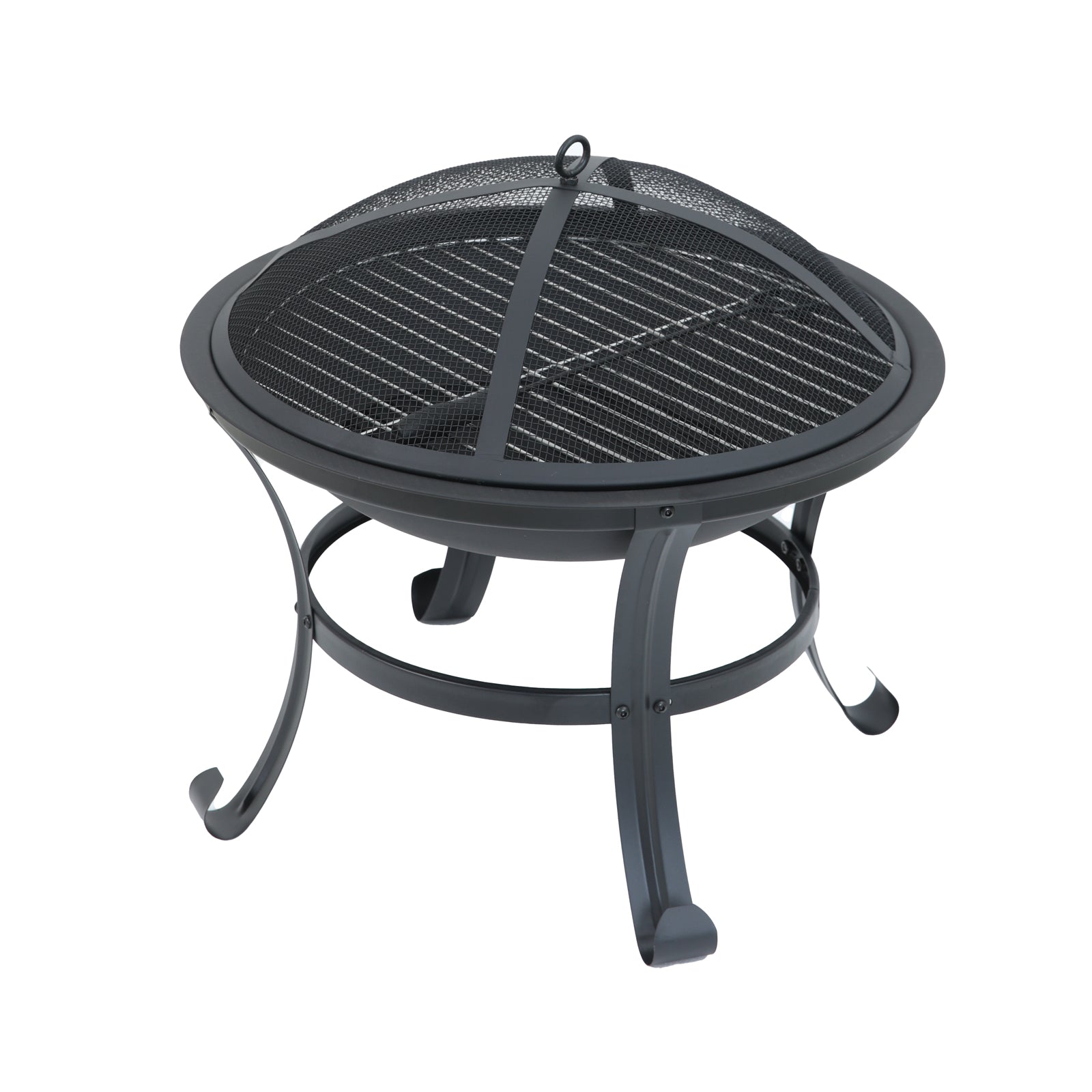 TAINO Feuerschale mit Grill und Funkenschutz - Totale