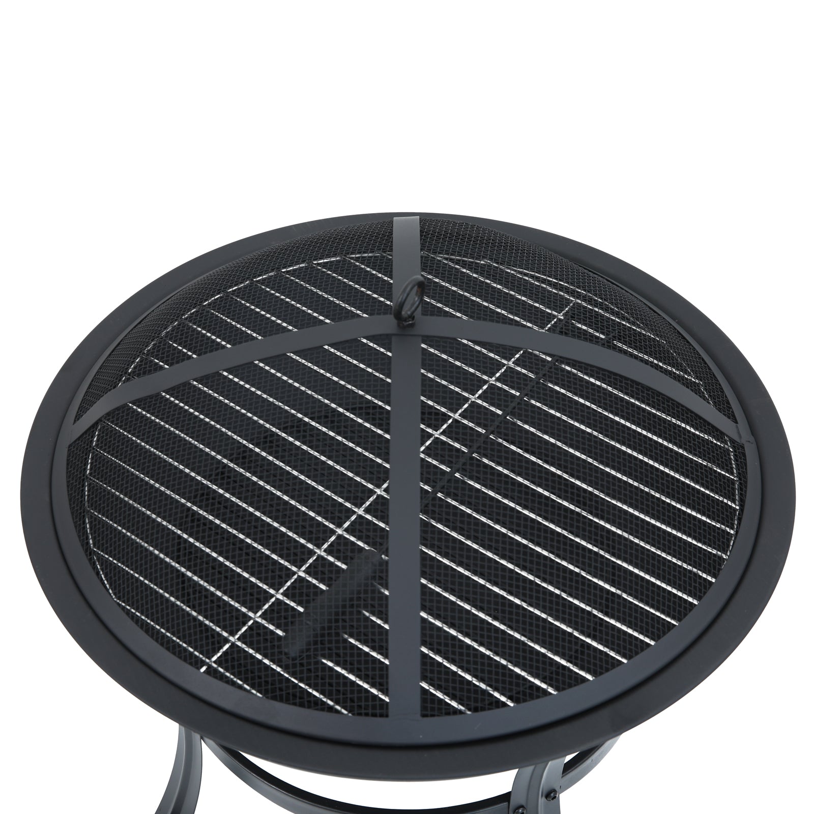 TAINO Feuerschale mit Grill und Funkenschutz - von oben