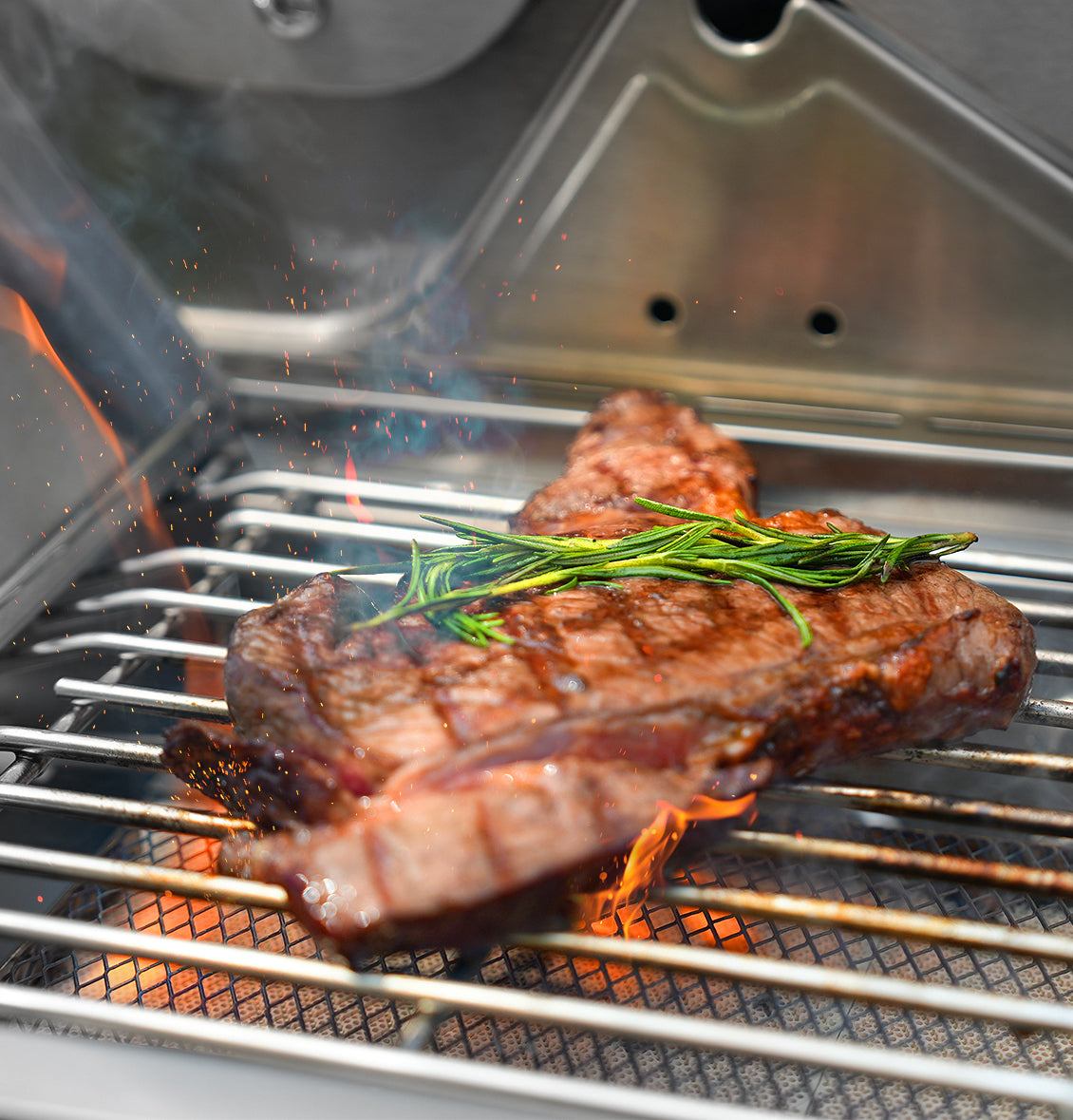 TAINO PLATINUM YAMARA 6+2 Edelstahl Gasgrill 6-Brenner Spar-Angebot mit Abdeckhaube - Steak scharf anbraten