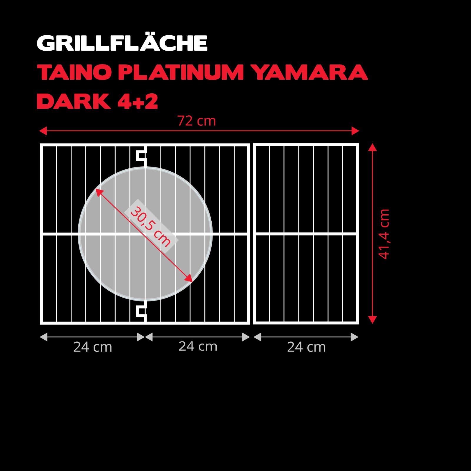 Set PLATINUM YAMARA DARK 4+2 Gasgrill + Abdeckhaube