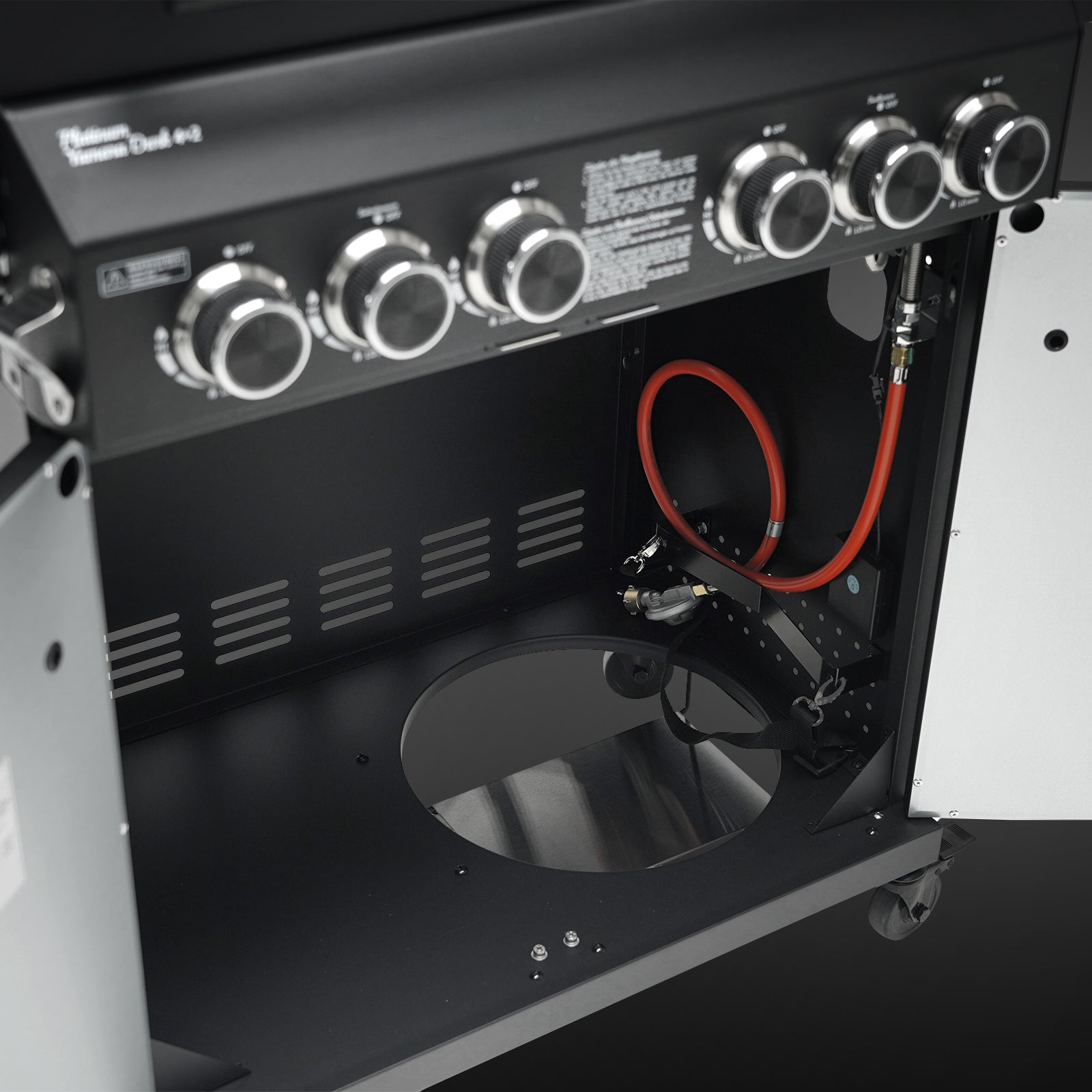 TAINO PLATINUM YAMARA DARK 4+2 Gasgrill 4-Brenner Spar-Angebot mit Abdeckhaube - Flaschenhalter im Stauraum