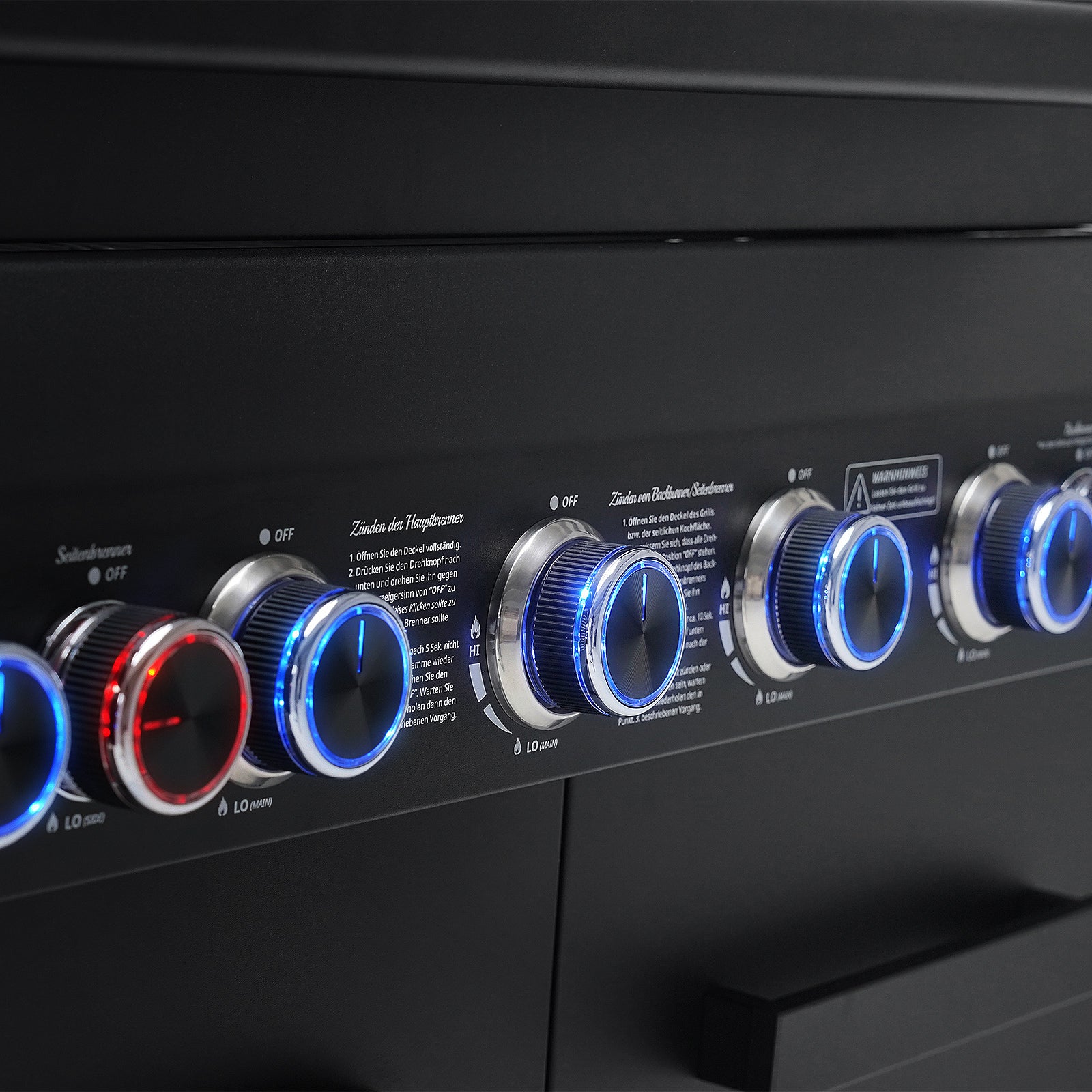 TAINO PLATINUM YAMARA DARK 6+2 Gasgrill 6-Brenner Spar-Angebot mit Abdeckhaube - Drehregler mit LED-Beleuchtung