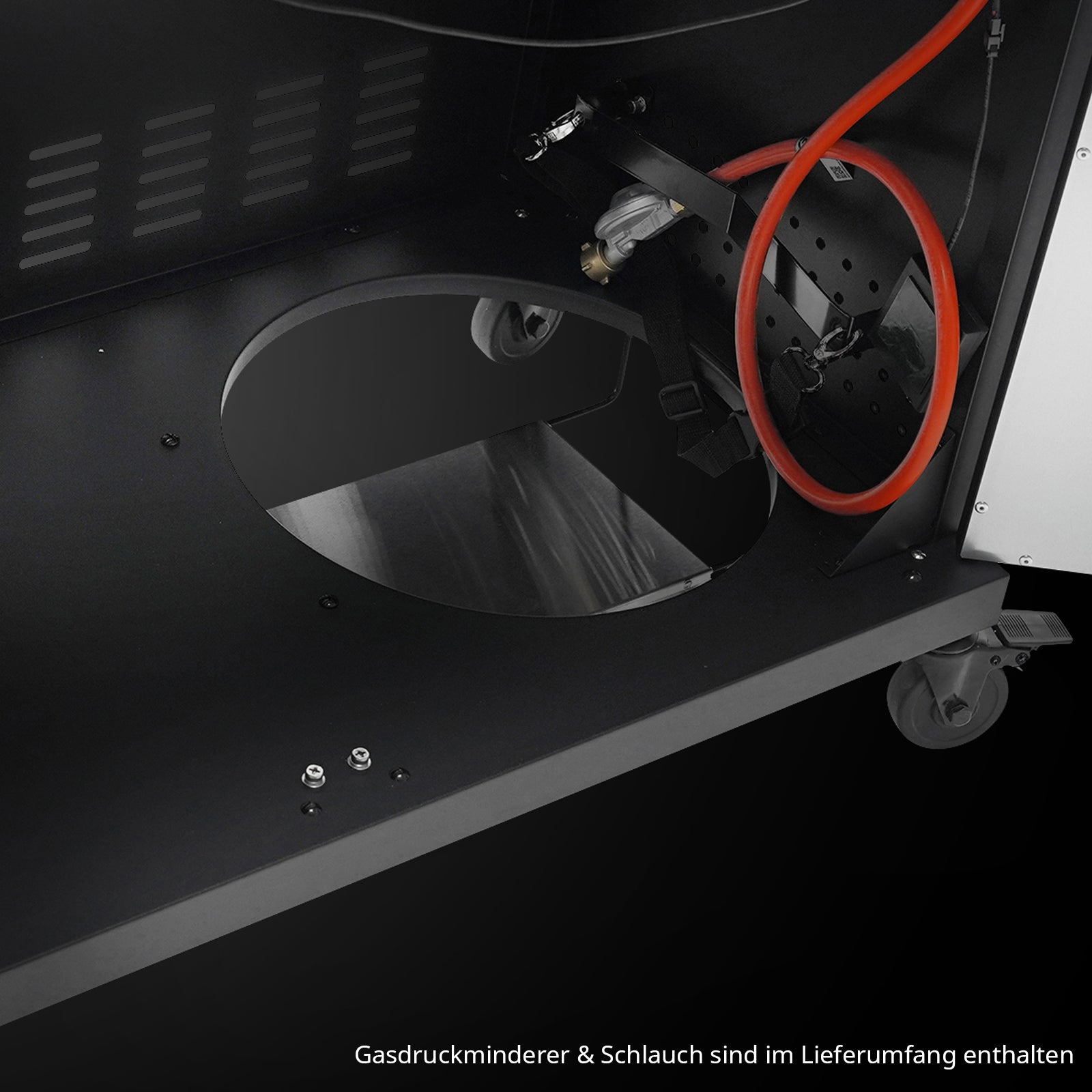 TAINO PLATINUM YAMARA DARK 6+2 Gas Grill 6-Brenner - Detail Gasflaschenhalter