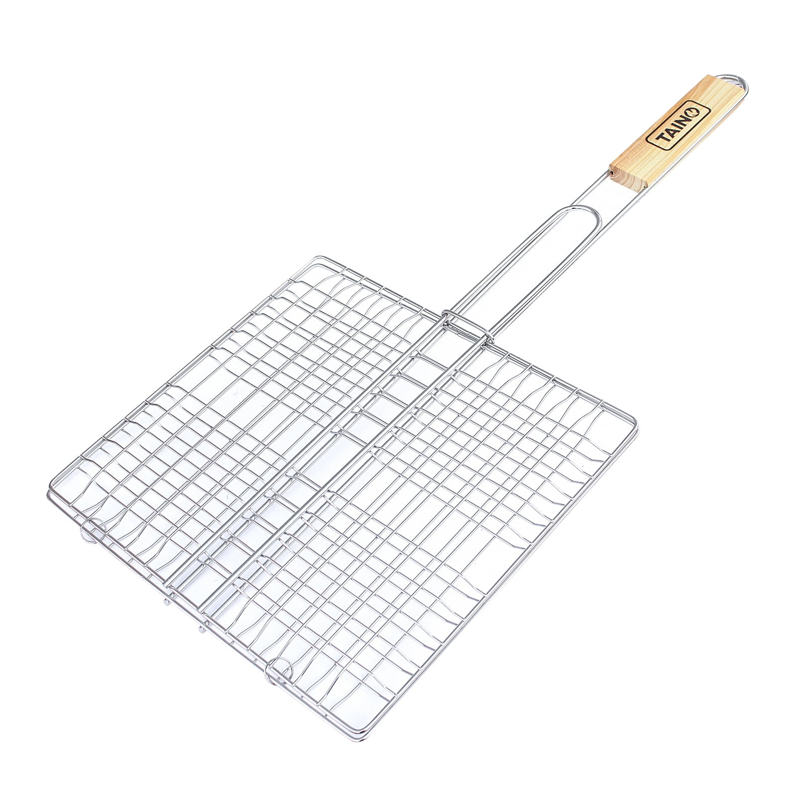Edelstahl Grillkorb mit Holzgriff