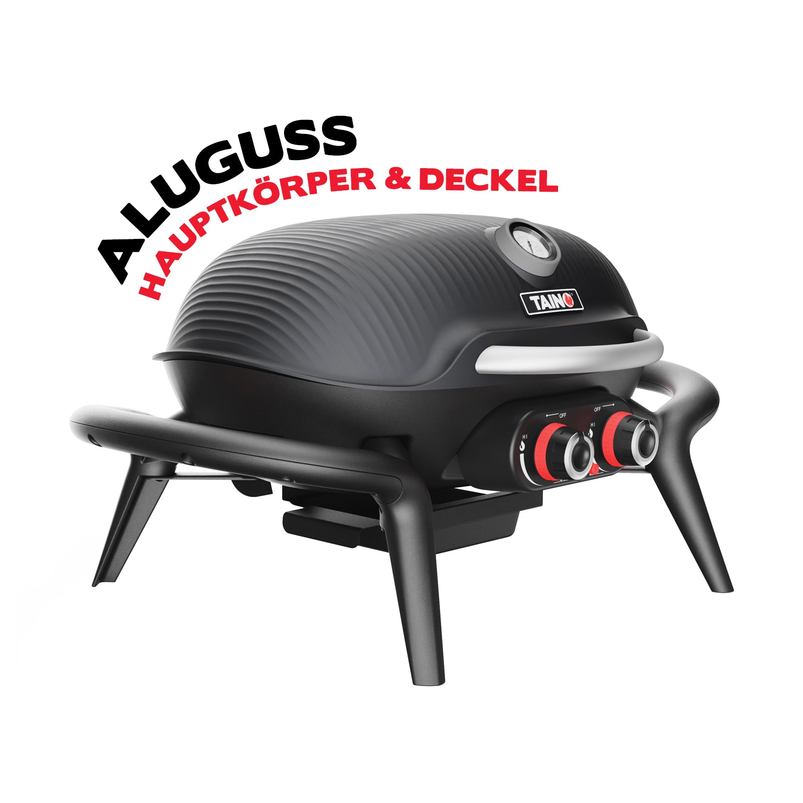TAINO KENAI Gas Tischgrill - Aluguss Hauptkörper und Deckel