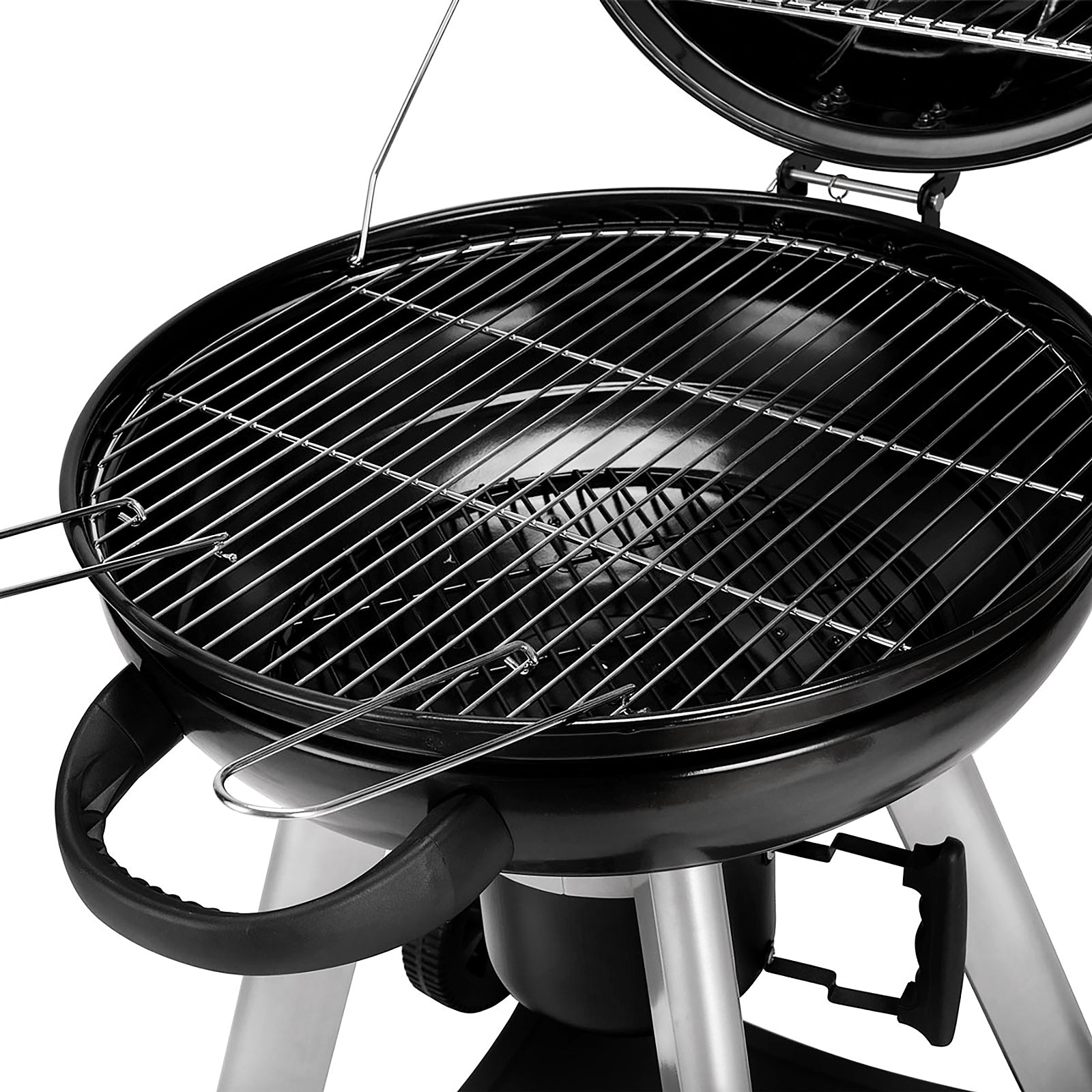 TAINO NEO Holzkohle Kugelgrill Detailansicht Garraum und verchromter Grillrost