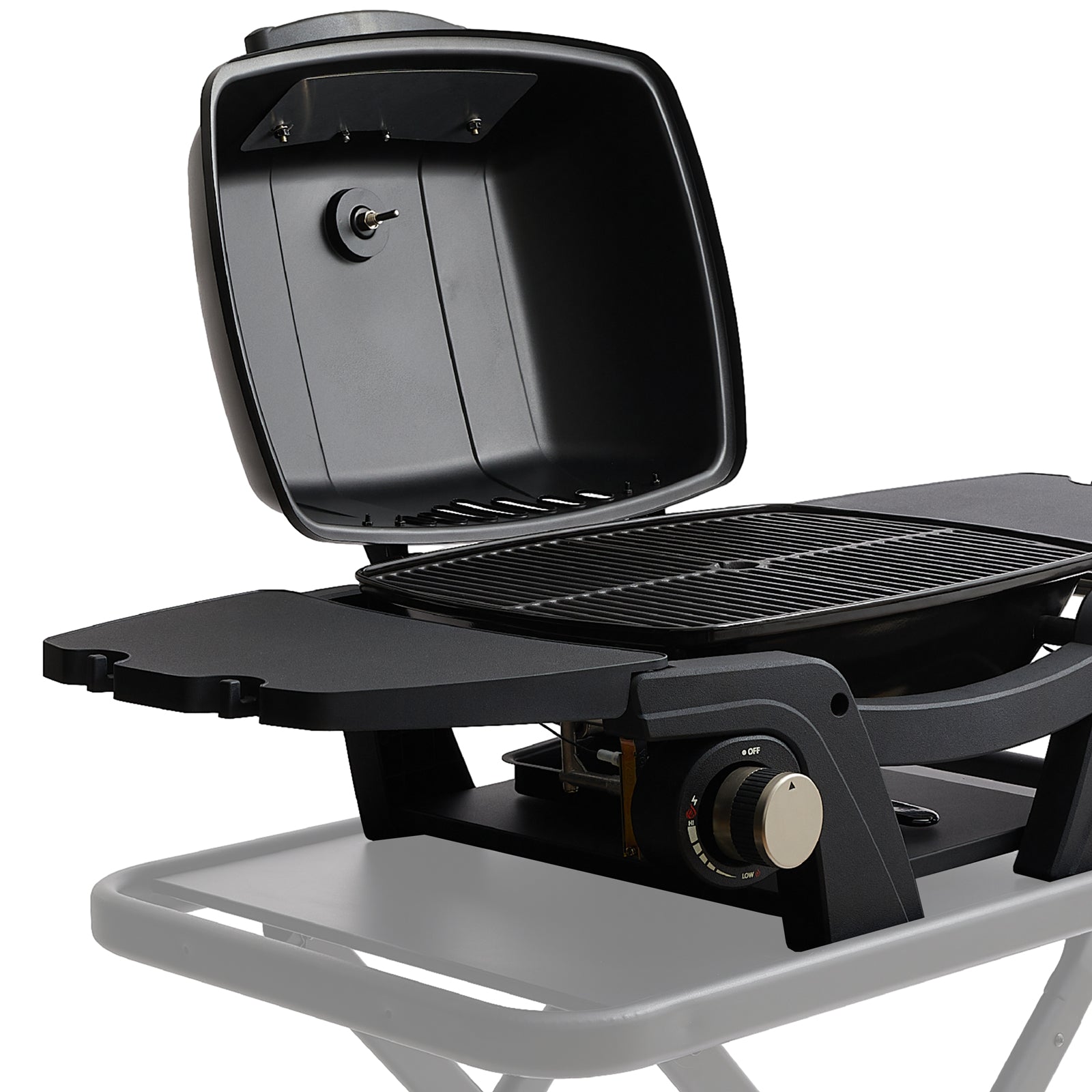 TAINO MAHTO Gas Tischgrill mit geöffnetem Deckel
