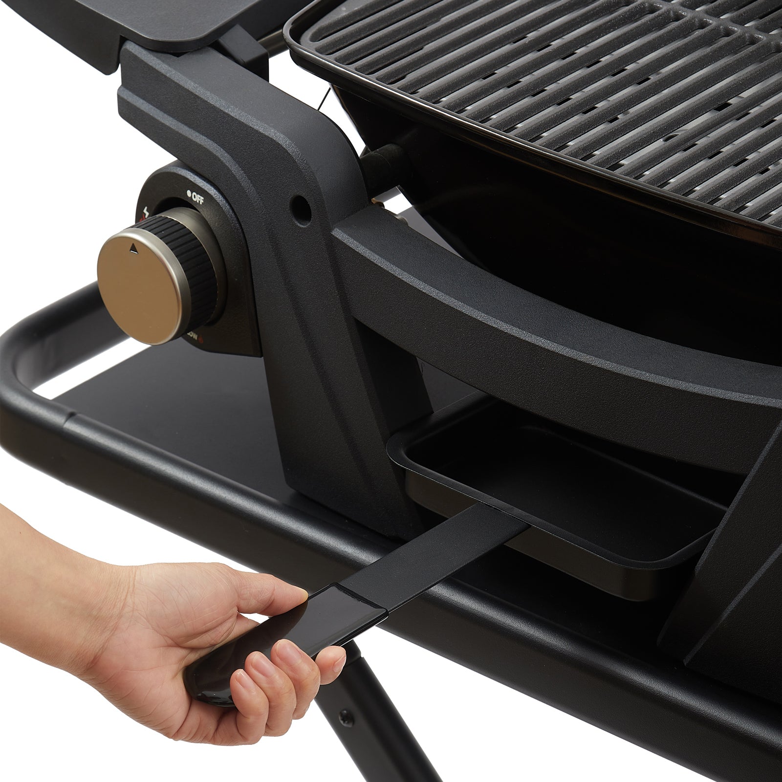 TAINO MAHTO Gas Tischgrill - Detailansicht Fettauffangwanne