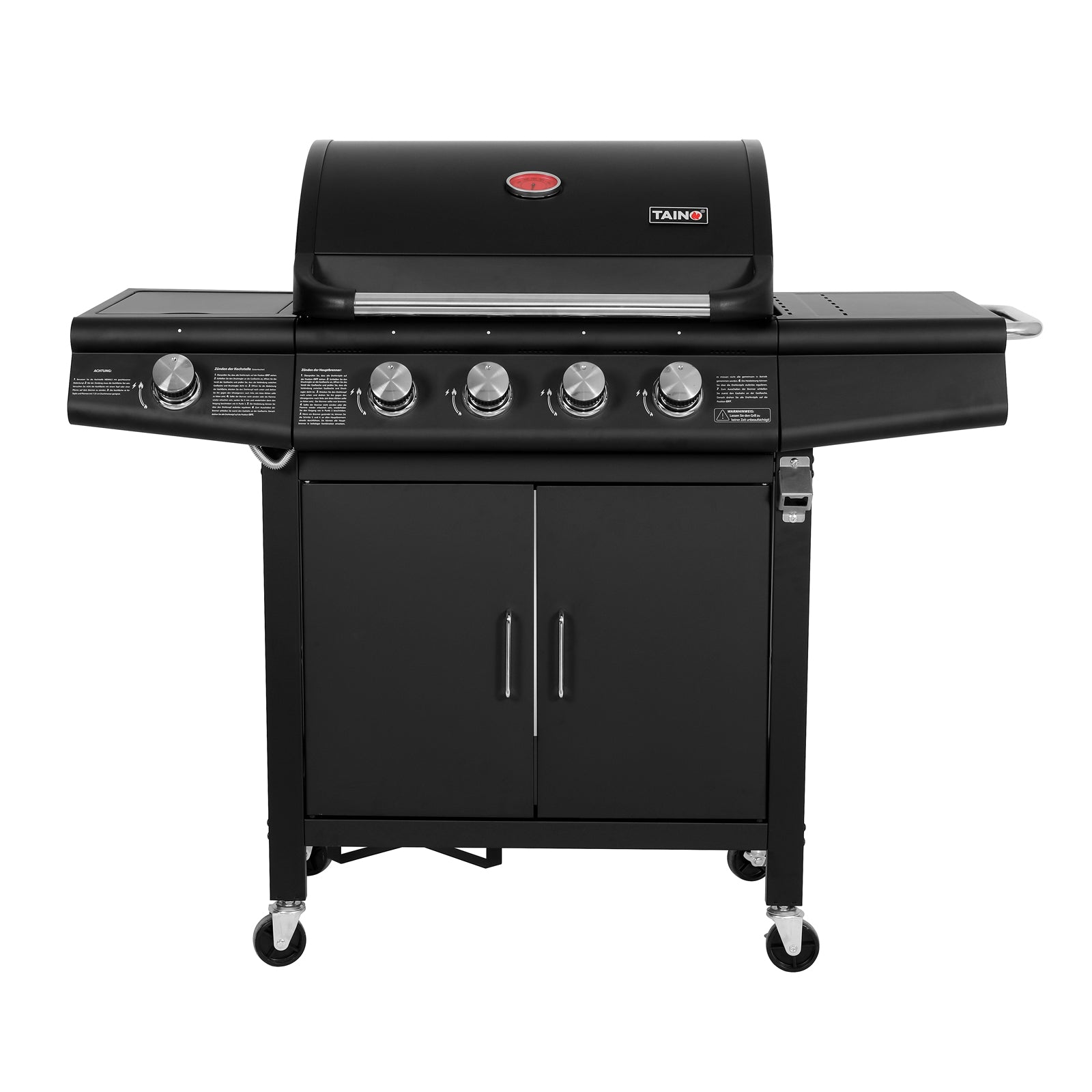 TAINO Red 4+1 - 4-Brenner Gasgrill mit Kochplatte - Frontansicht