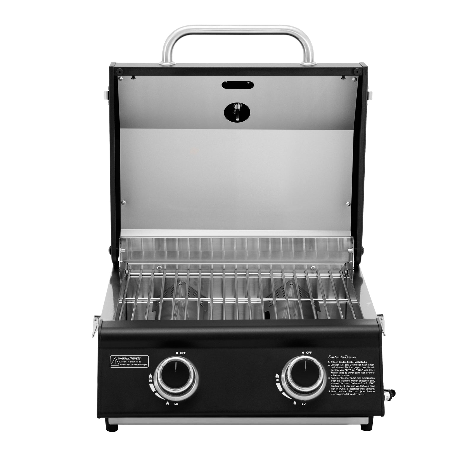 Set PLATINUM COMPACT DARK Tischgrill + Abdeckhaube + Gasregler