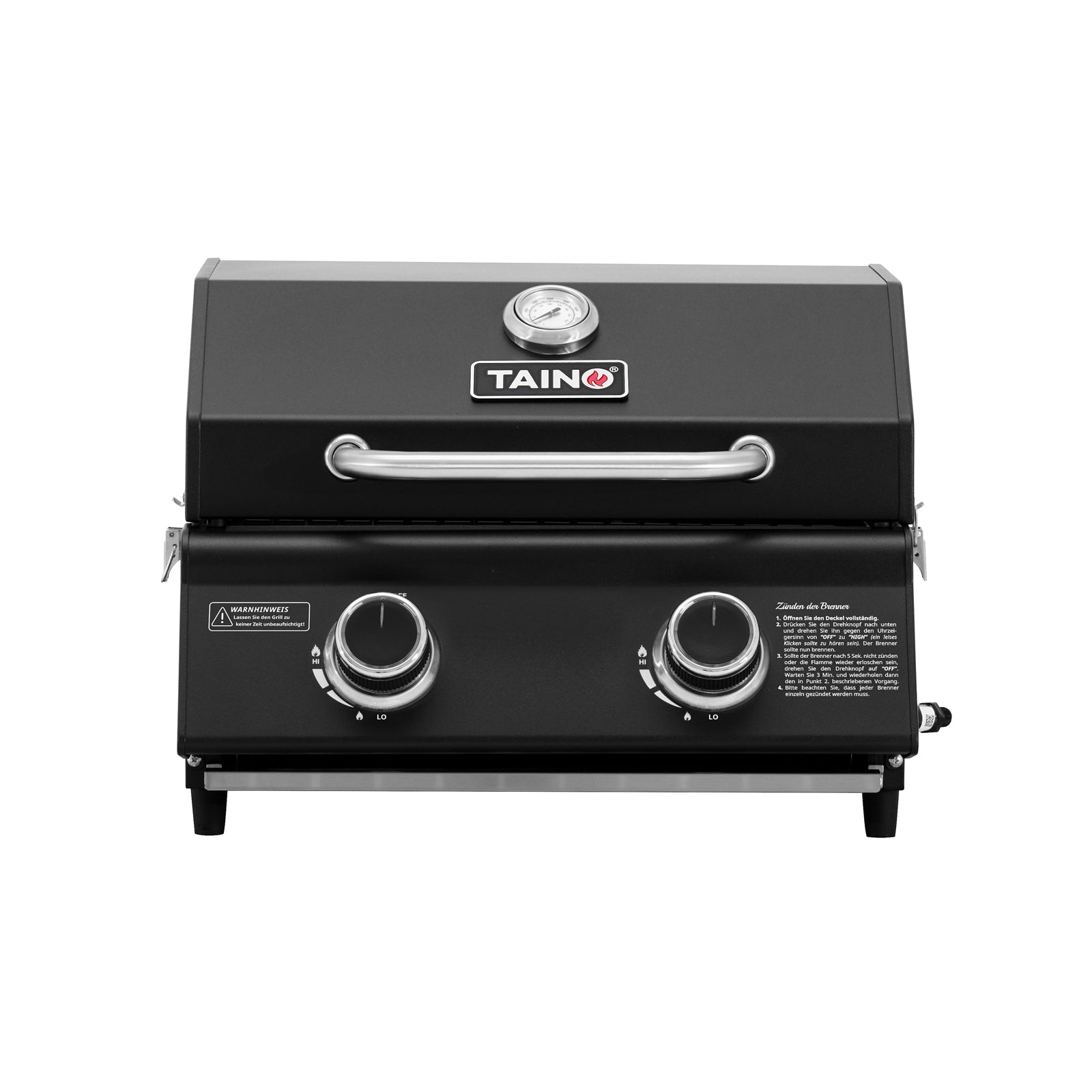 Set PLATINUM COMPACT DARK Tischgrill + Abdeckhaube + Gasregler