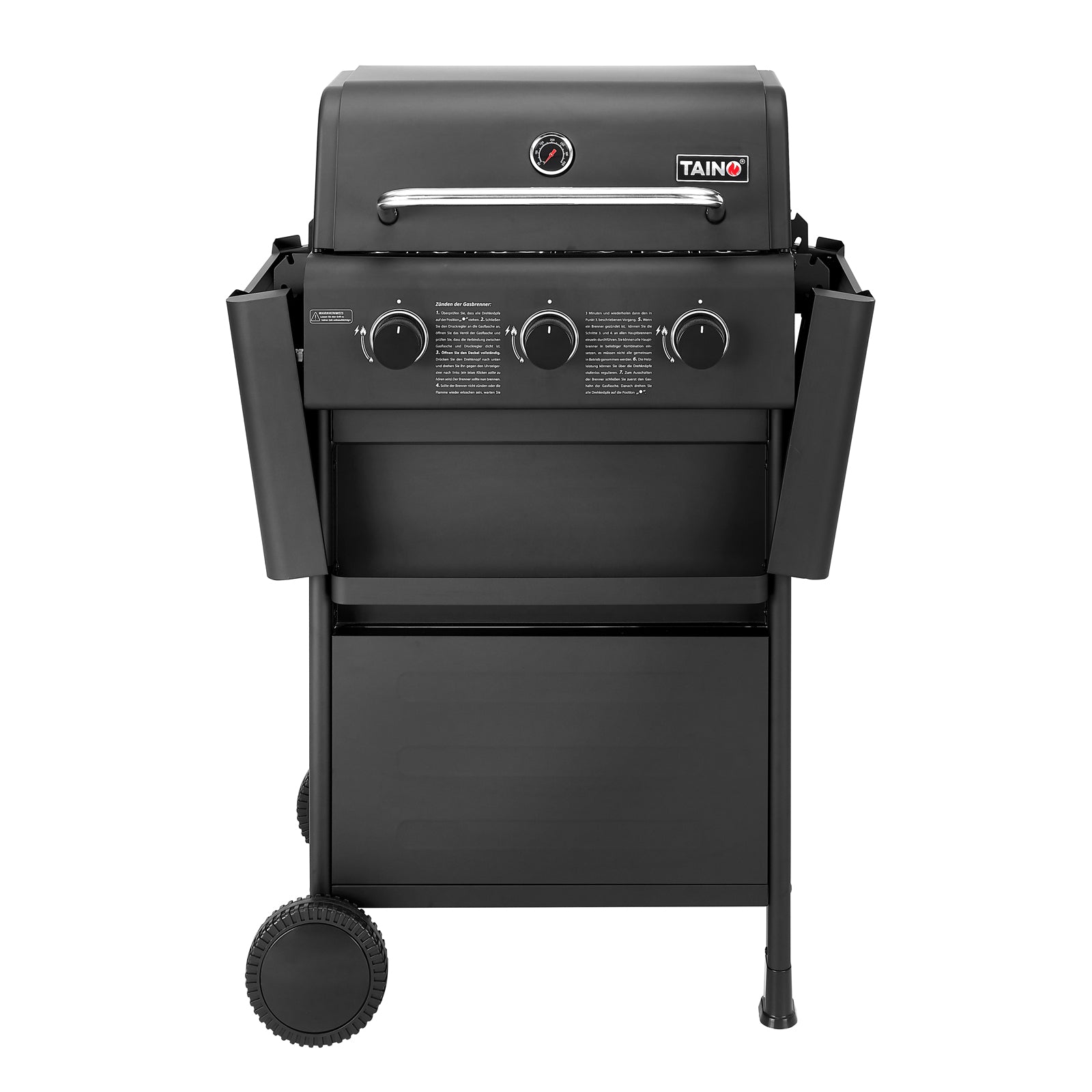 TAINO COMPACT 3+0 Gasgrill mit eingeklappten Seitentischen