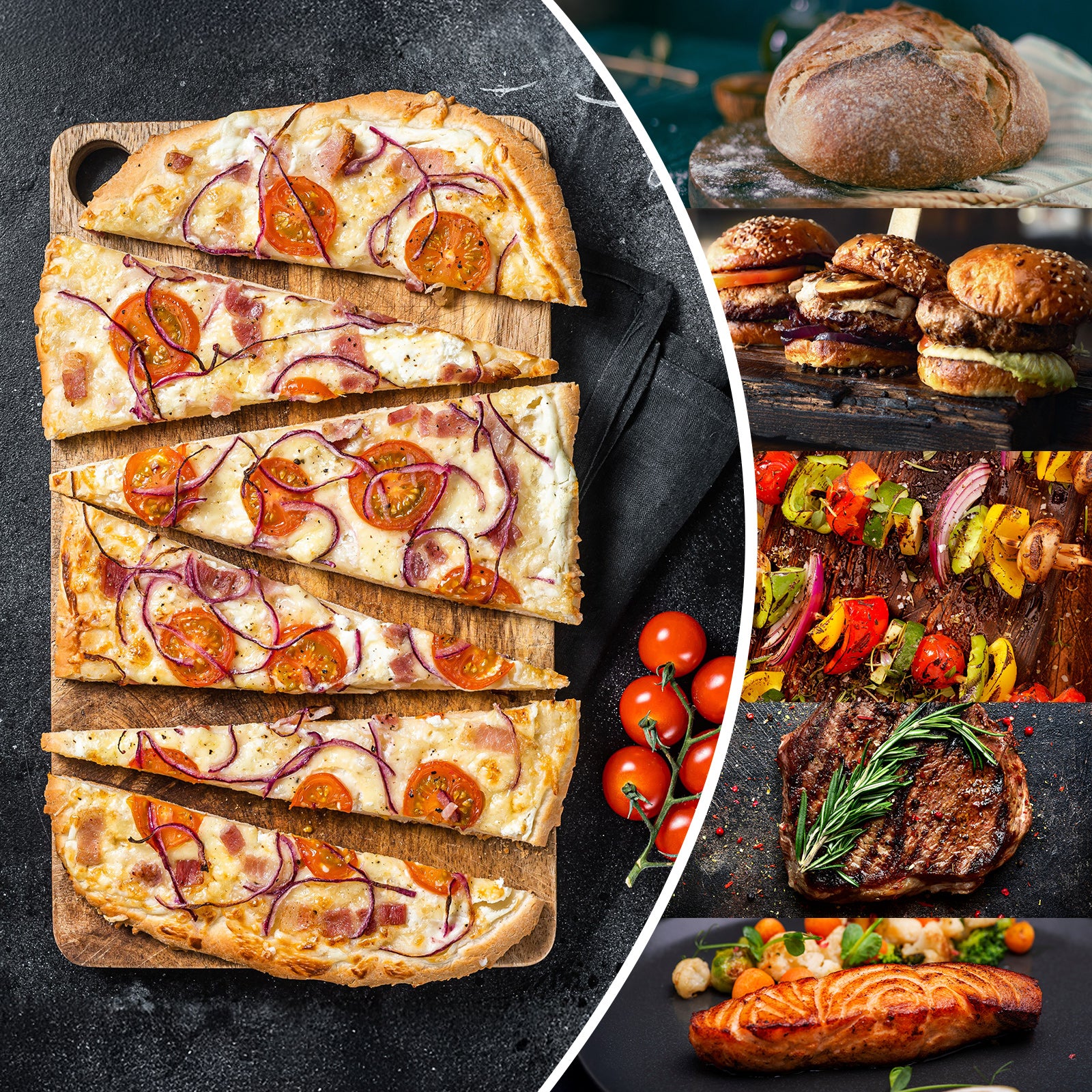 Pizza - Brot - Burger - Steak - Spieße lassen sich mit dem TAINO Outdoor Pizzaofen zubereiten