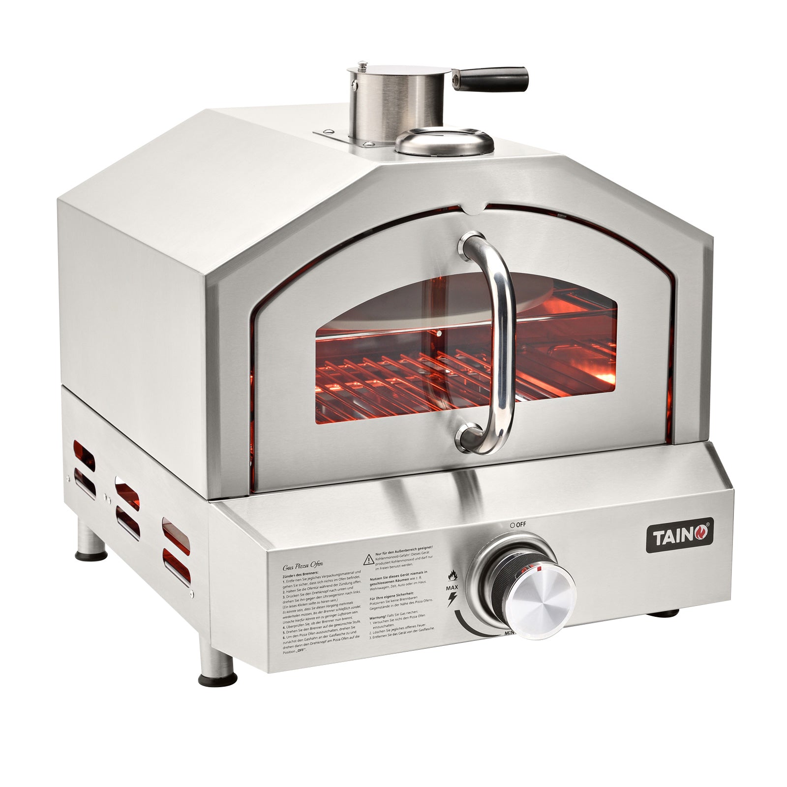 Set Pizzaofen Django + Gasdruckminderer + Pizzaschneider