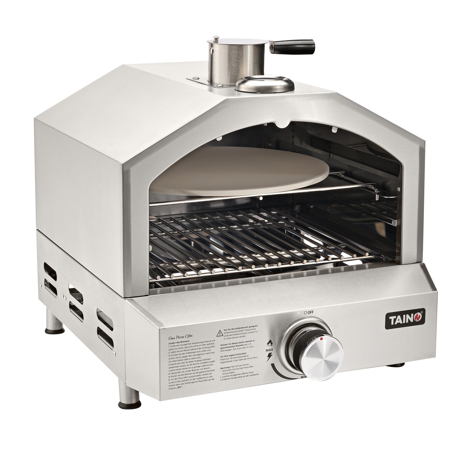 Set Pizzaofen Django + Gasdruckminderer + Pizzaschneider