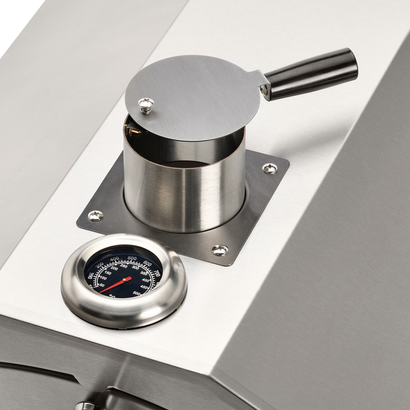 TAINO DJANGO Edelstahl Pizzaofen Gas-Betrieb für Garten und Outdoor - Rauchabzug und Thermometer
