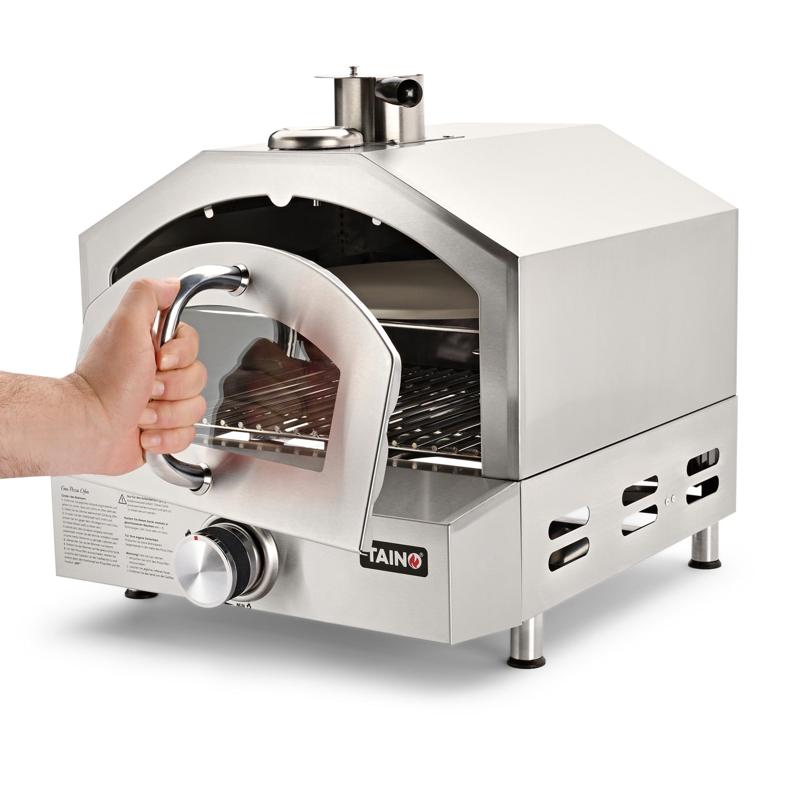 Set Pizzaofen Django + Gasdruckminderer + Pizzaschneider