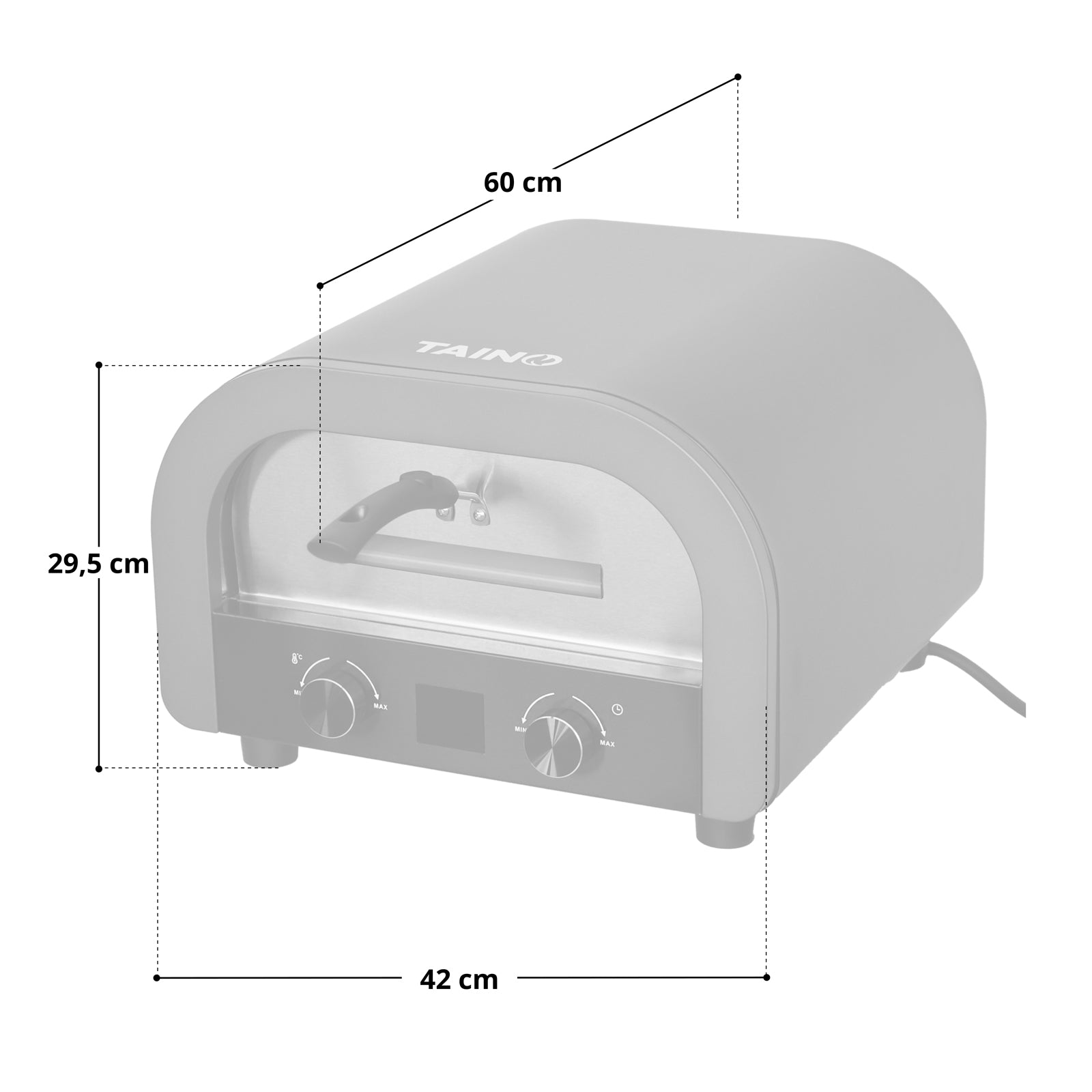 TAINO Elektrischer Pizzaofen für zuhause - Maße