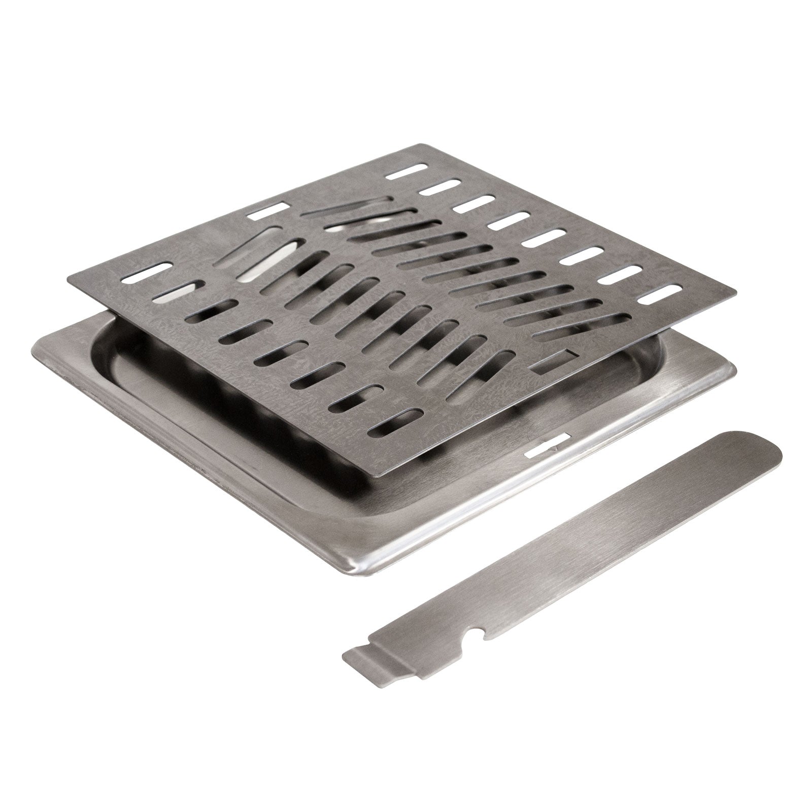 Rost Set aus Edelstahl & Fettwanne für Gas Beef-Grill