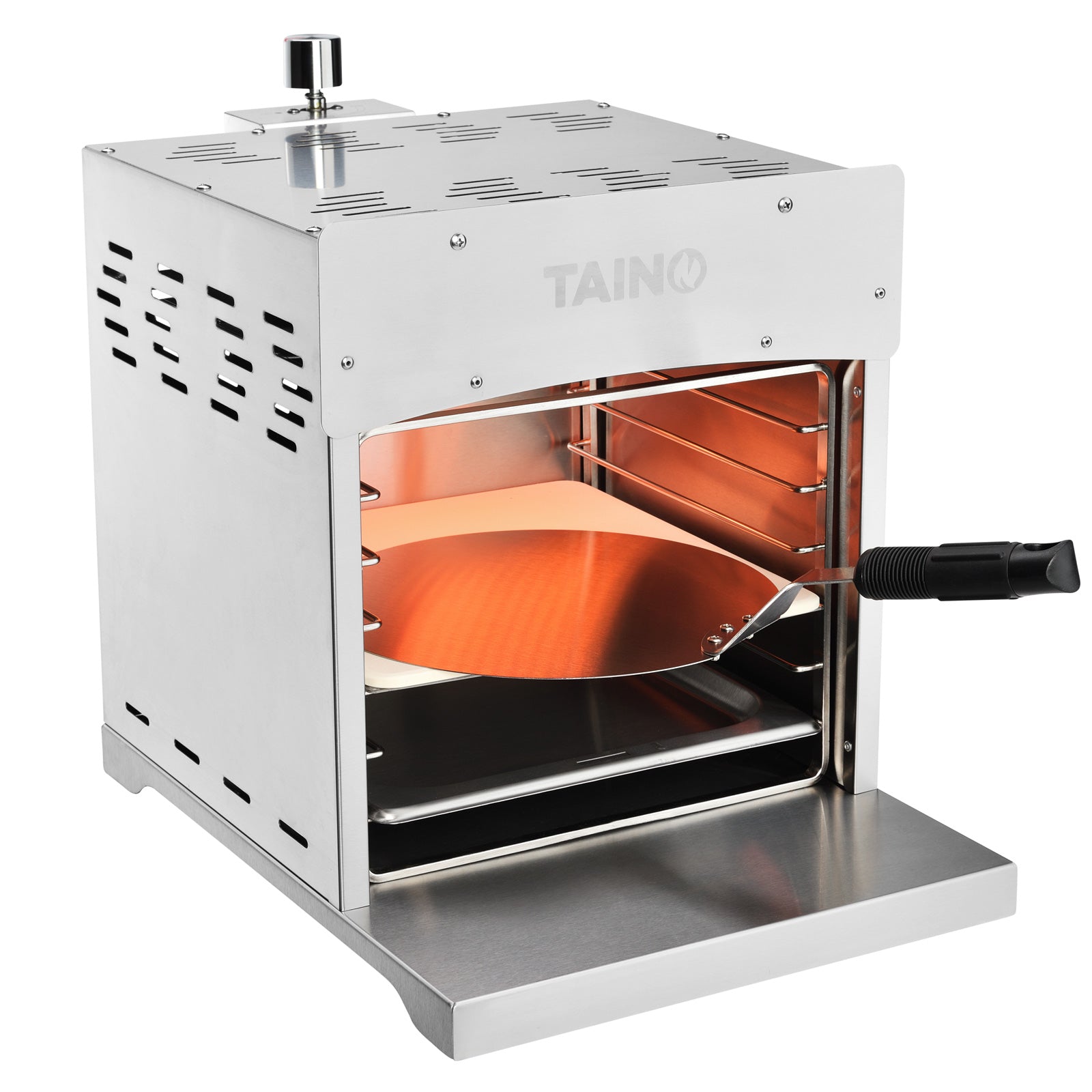 TAINO Edelstahl Oberhitzegrill XXL Gas 800 Grad - Pizzastein