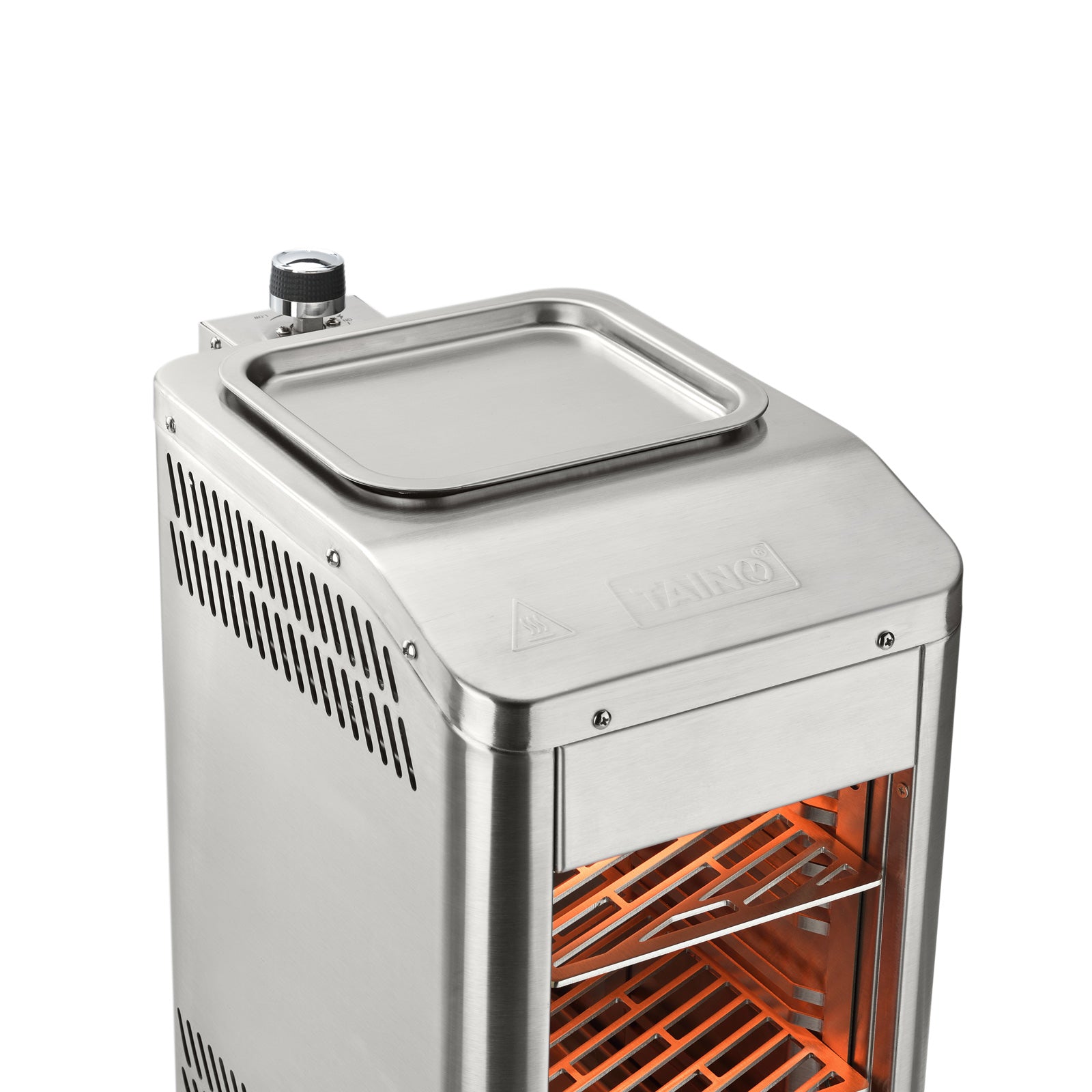 TAINO Design Beefer Oberhitzegrill Edelstahl Keramik Brenner 800 Grad - Servierplatte