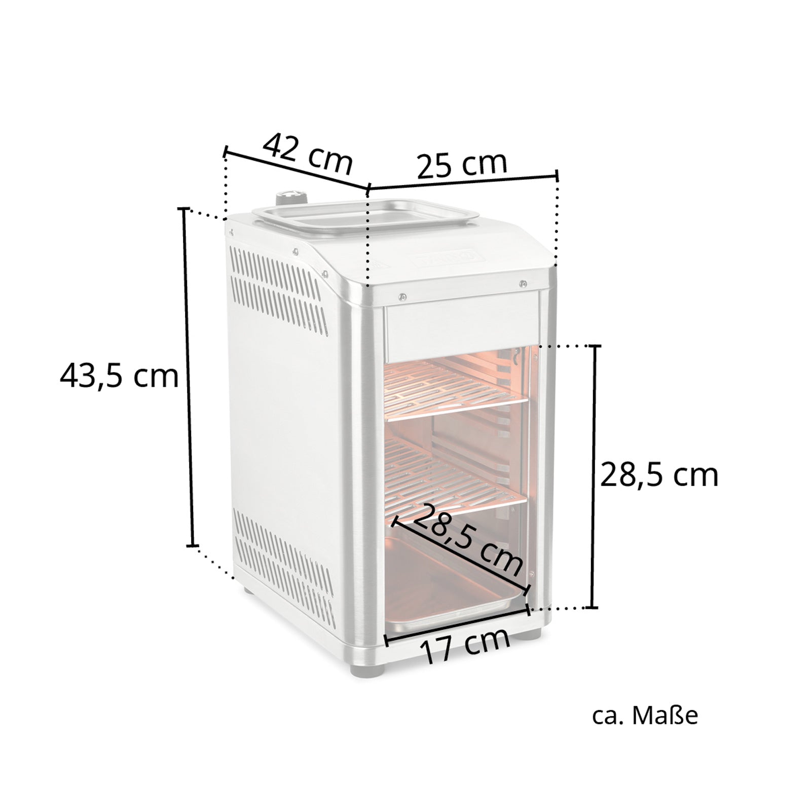 Design Oberhitzegrill Edelstahl