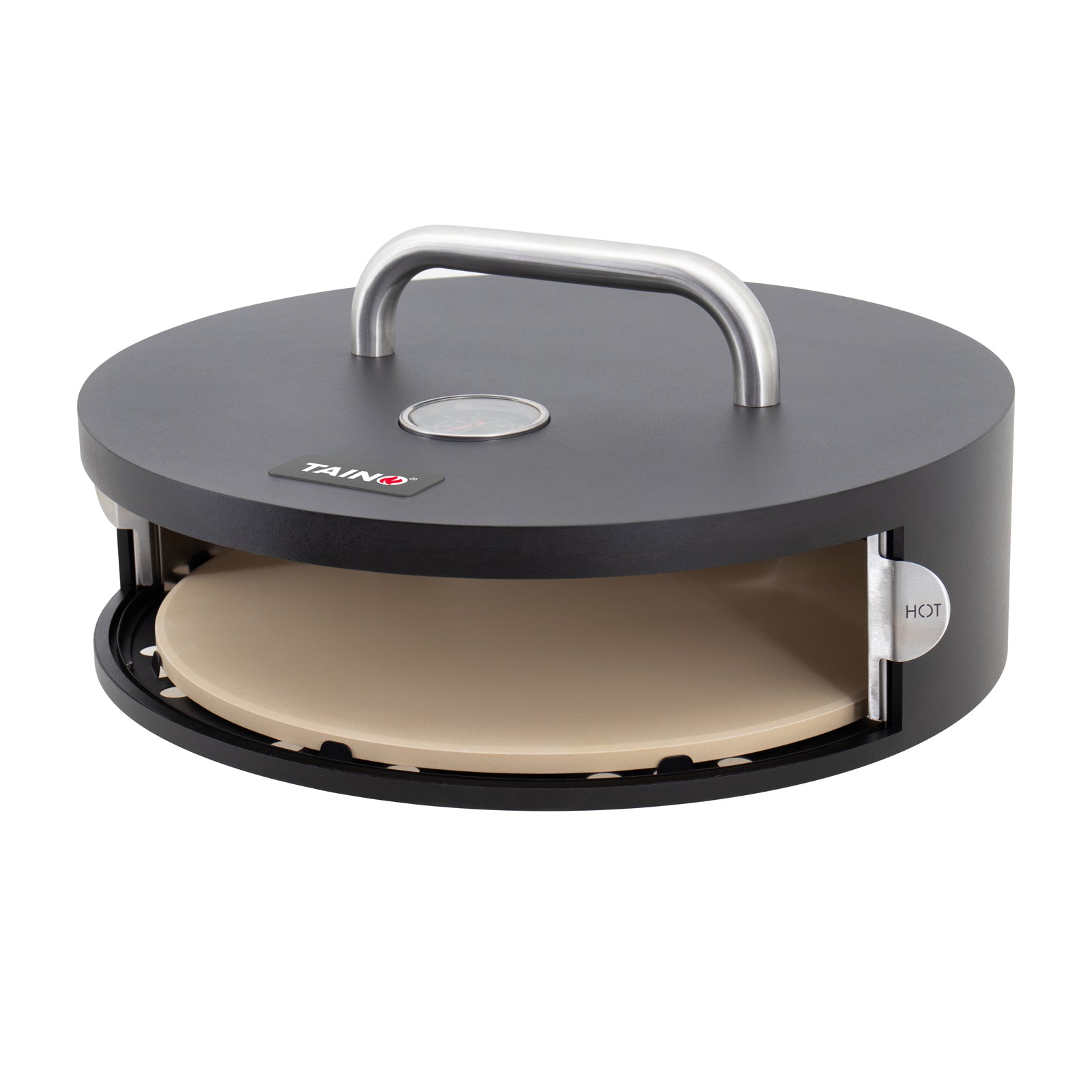 TAINO Pizzabox Grill Aufsatz Stahl rund - Totale