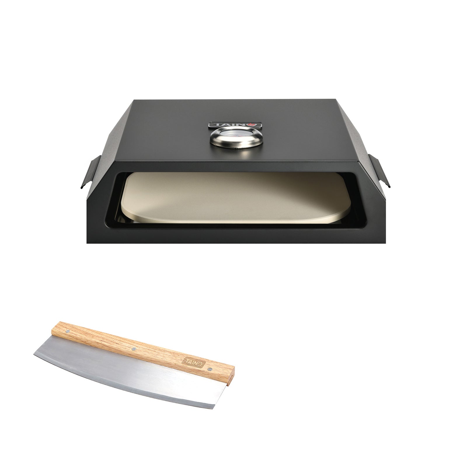 Set Pizzabox Schwarz + Pizzaschneider