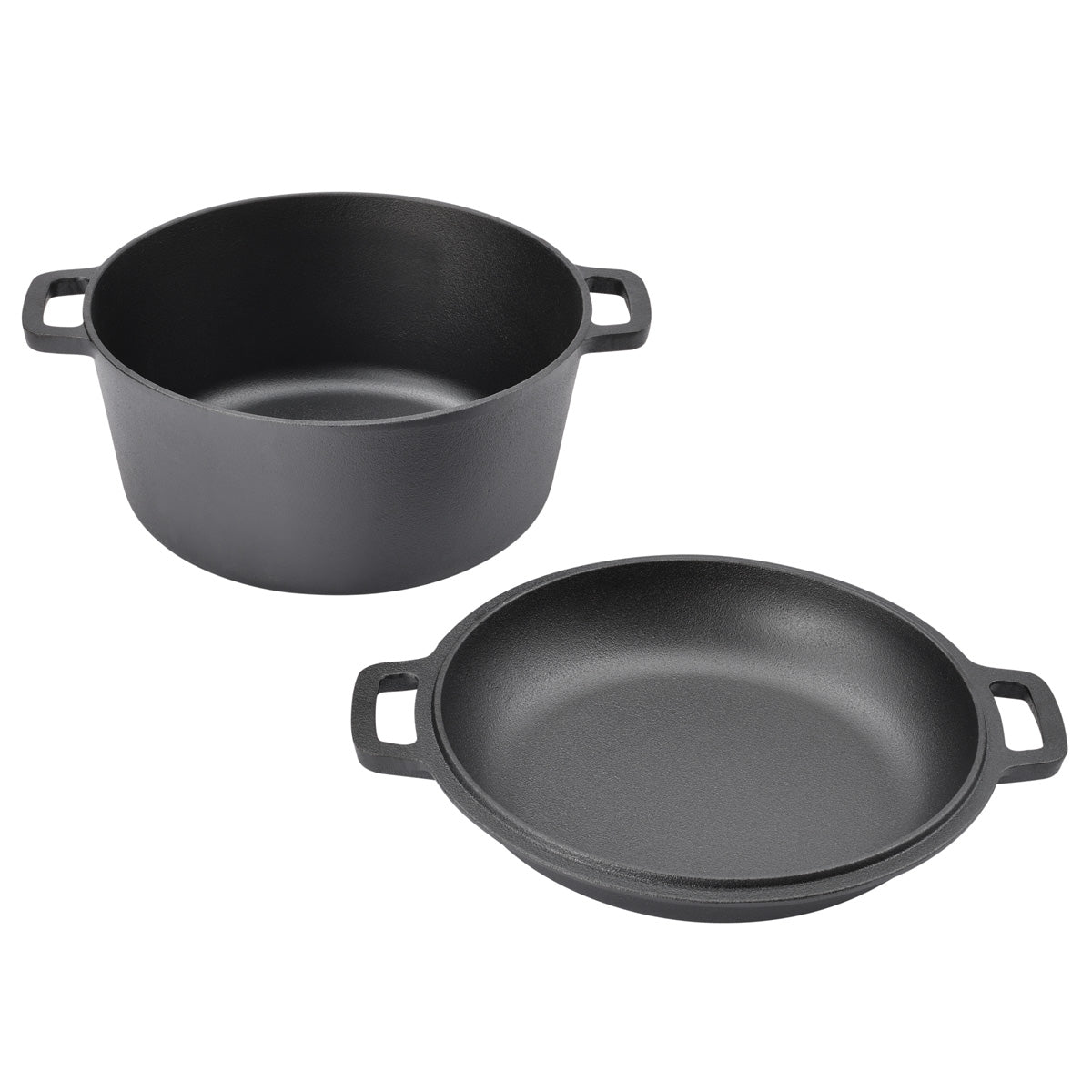 Dutch Oven mit Deckel, der auch als Pfanne verwendet werden kann