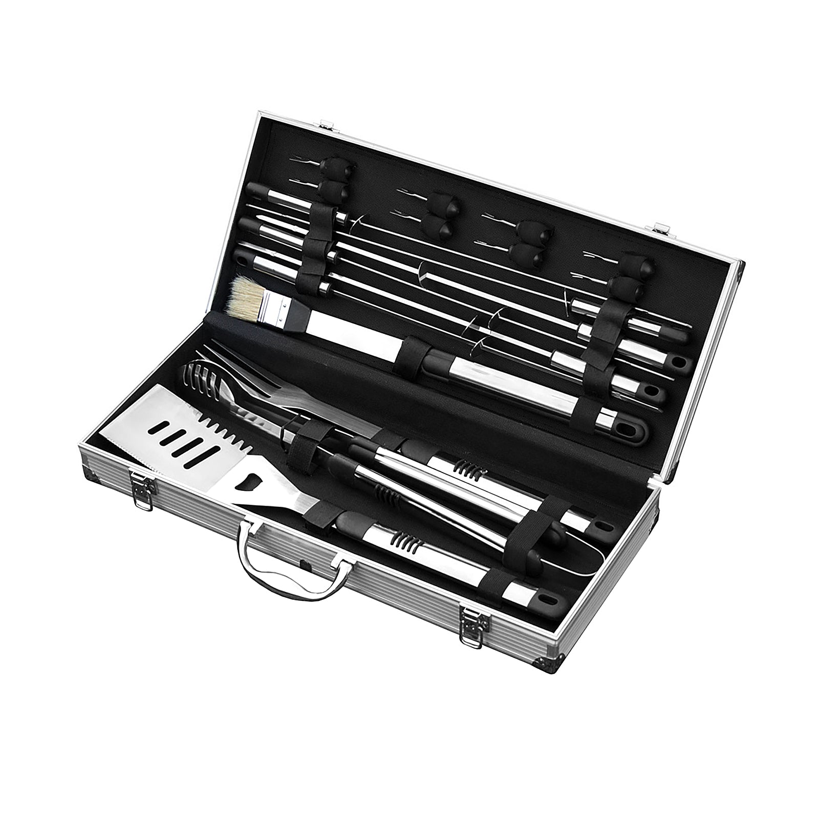 Set RED 4+1 + Grillplatte + Gasregler + Grillbesteckkoffer