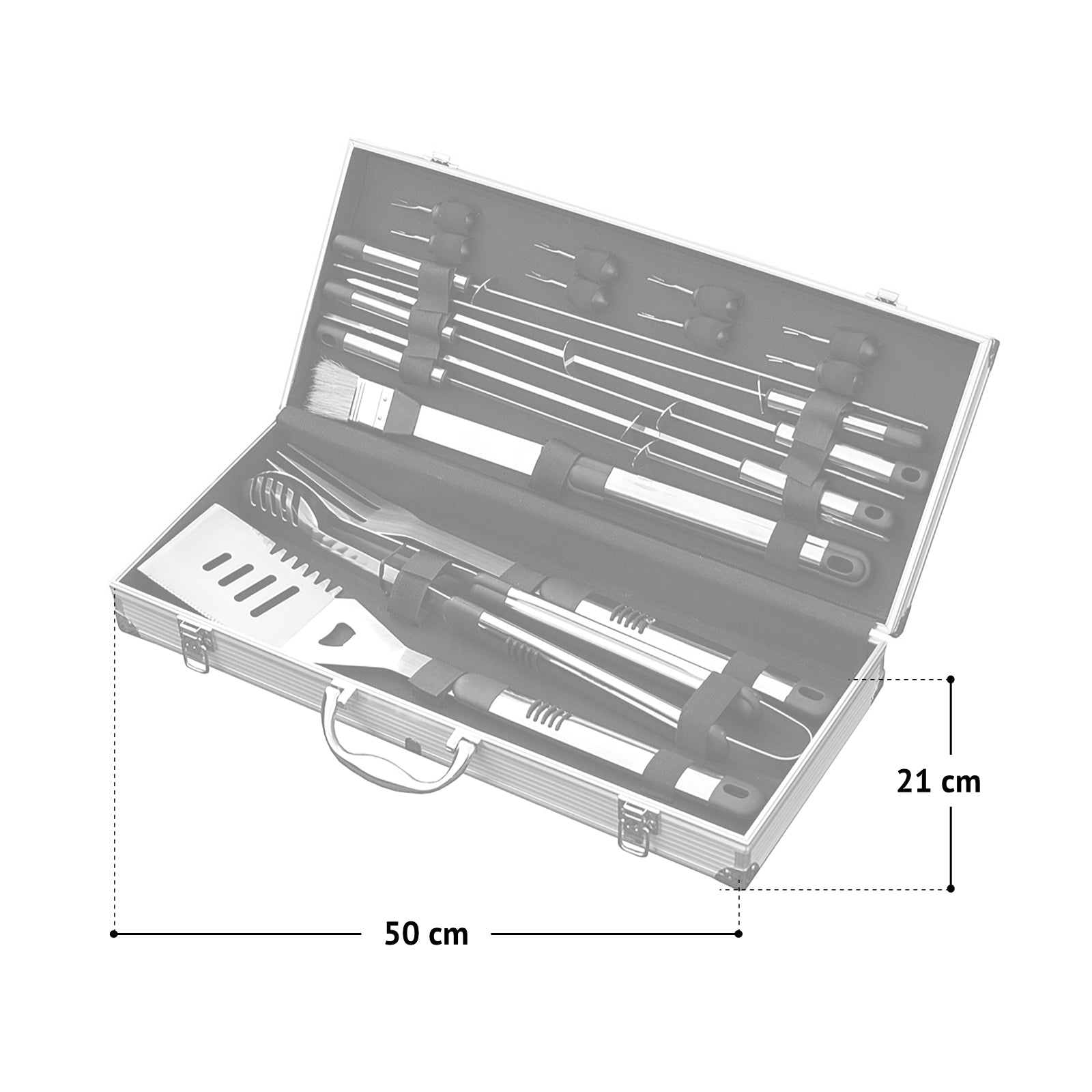 Set RED 4+1 + Grillplatte + Gasregler + Grillbesteckkoffer