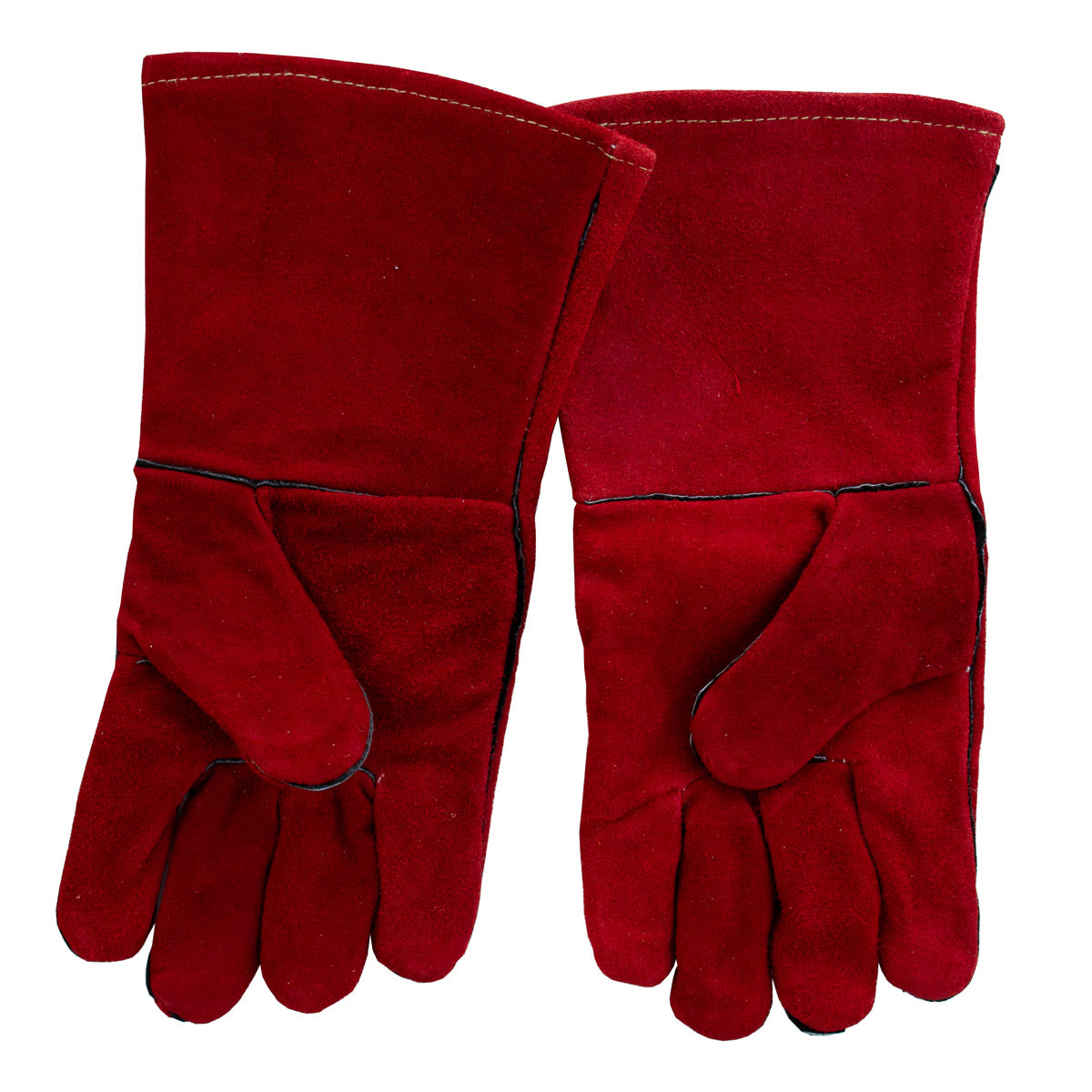 TAINO Grillhandschuhe Leder rot hitzebeständig 2