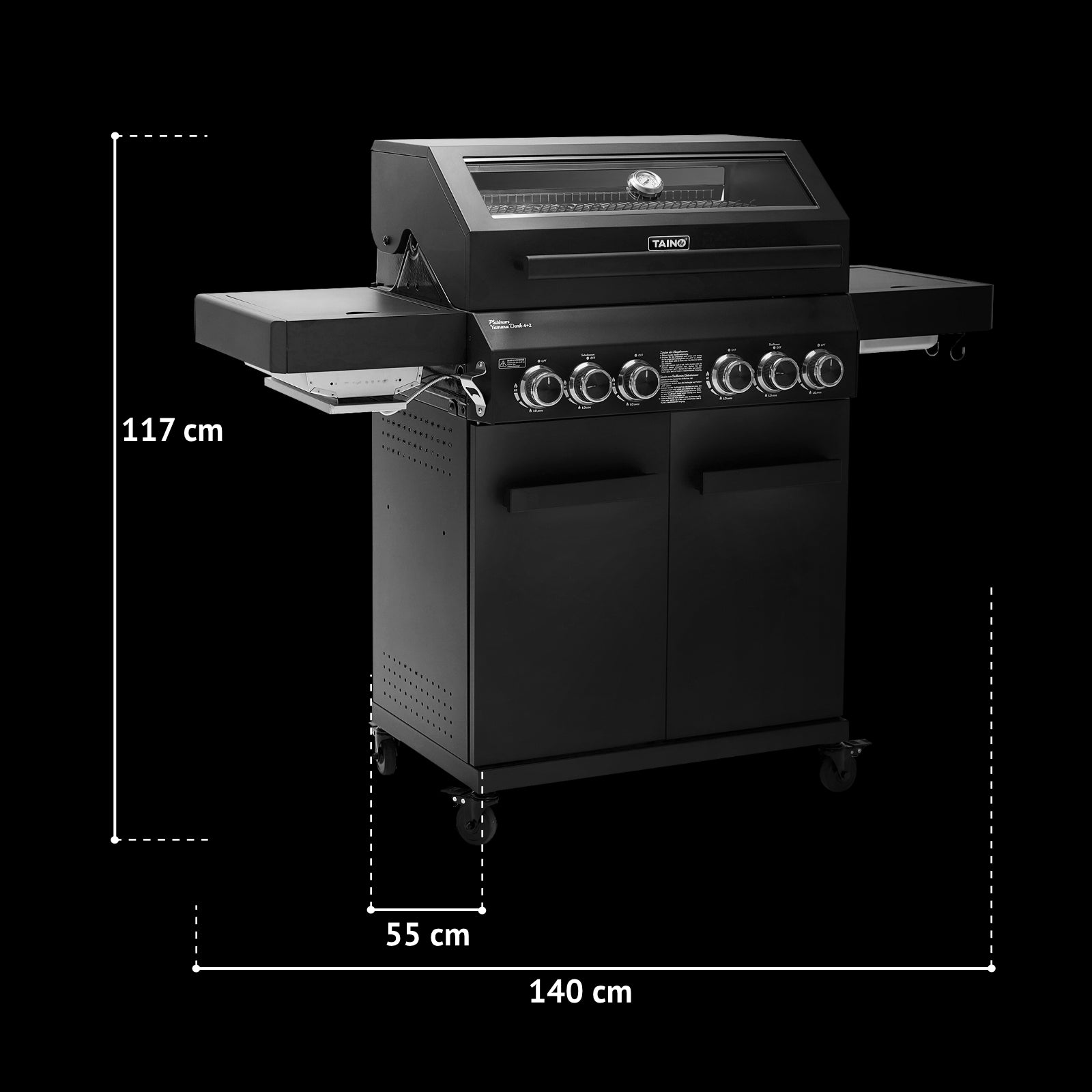 Set PLATINUM YAMARA DARK 4+2 Gasgrill + Abdeckhaube
