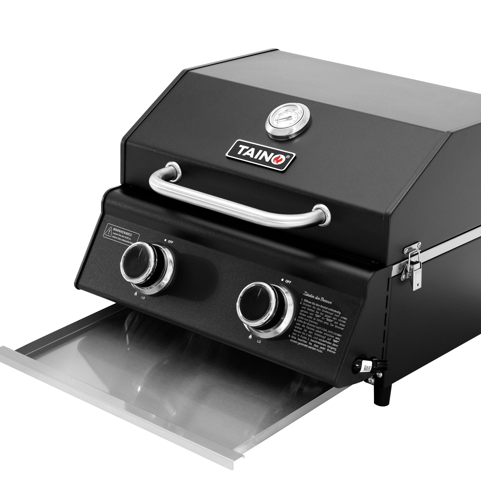 Set PLATINUM COMPACT DARK Tischgrill + Abdeckhaube + Gasregler
