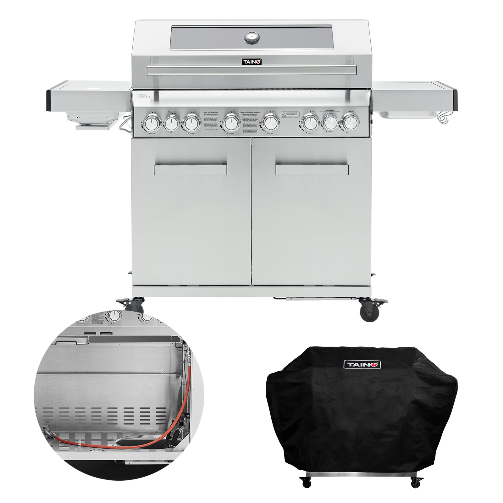 Set PLATINUM YAMARA 6+2 Gasgrill + Abdeckhaube